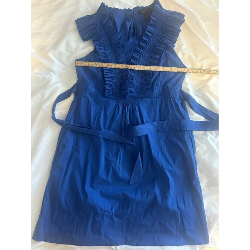 BCBG MaxAzria Blue Dress Women Size S Ruffle Sleeveless Mini Dress Sapphire - Picture 6 of 9